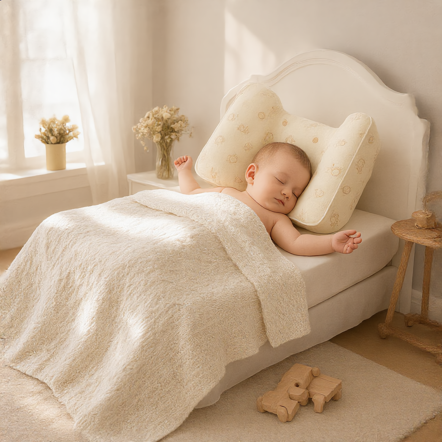 Baby Head Shaping Pillow – Adjustable Memory Foam Pillow for Flat Head Prevention