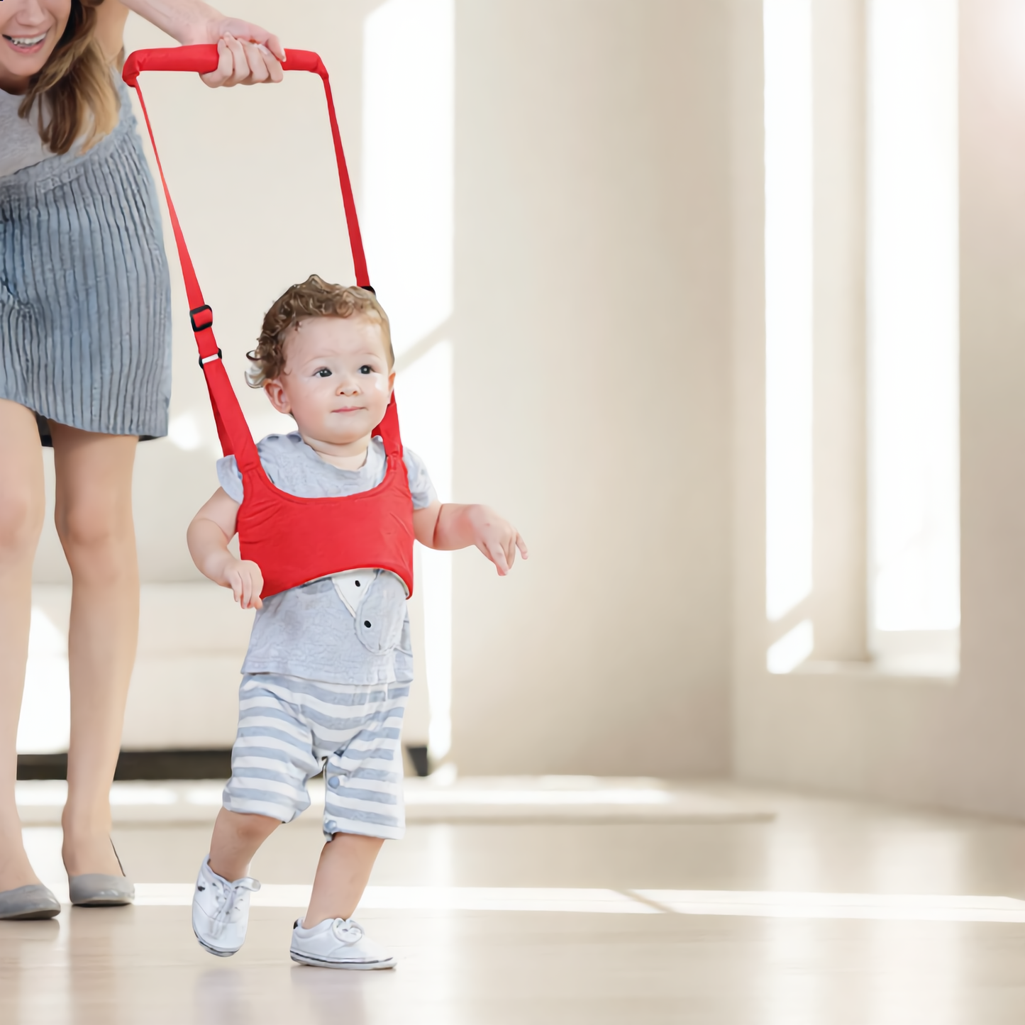Baby Belt Walker Baby Walking Harness Handheld Baby Walker, Adjustable Toddler Walking Assistant Walking Helper for Infant Child, Breathable Stand Up and Walking Learning Helper for Boys Girls