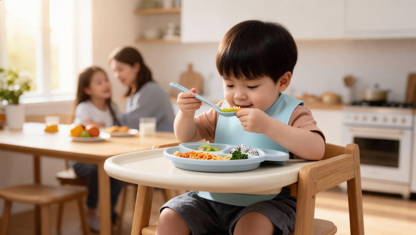 Baby Feeding Plates Cartoon Dinner Plate Set With Divided Plate, Fork And Spoon Adorable Cartoon Animal Kids Bear Plate Section Dinner Plate Durable Plastic, Perfect For Toddlers Kids Adults Ideal For Home School Restaurant