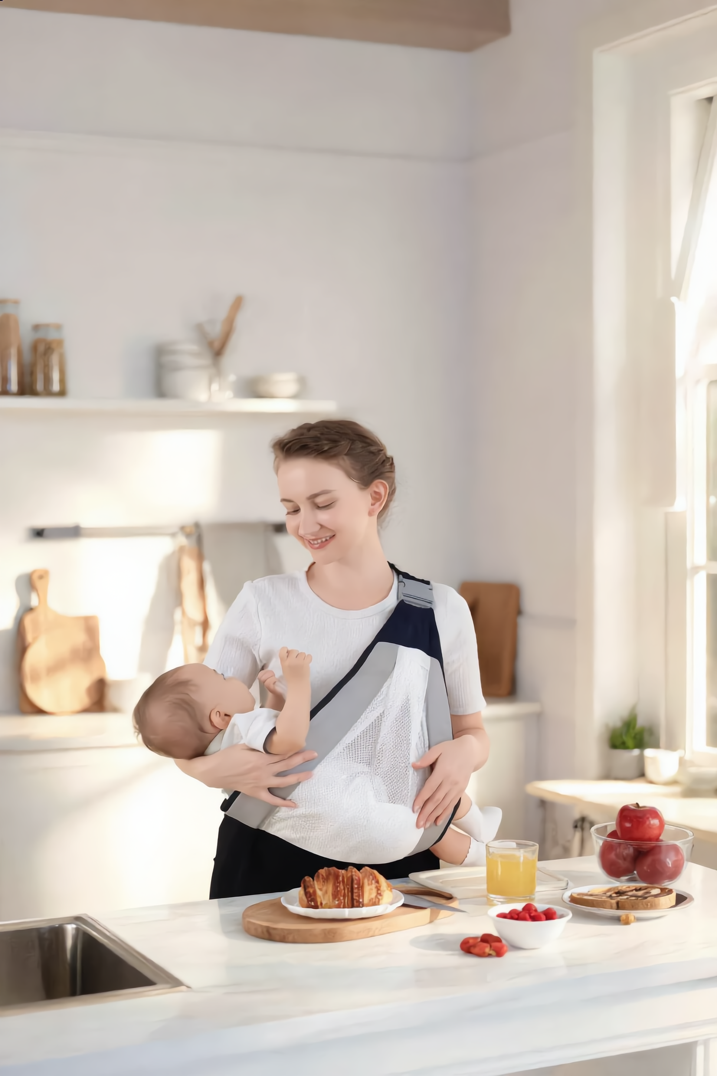 Adjustable Newborn Baby Carrier Sling Wrap Breathable Backpack Shoulder Strap For Baby Feeding